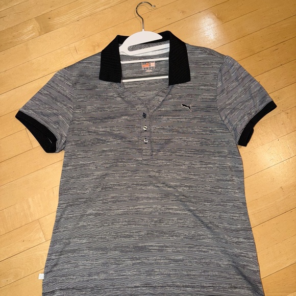 Puma dry cell black brush stripe polo, XL, CB2578 - Picture 2 of 4